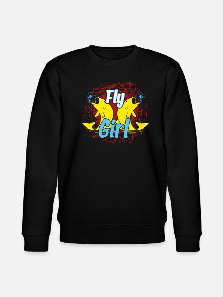 Fly Fishing Girl - Stanley/Stella CHANGER Unisex Organic Sweatshirt - black