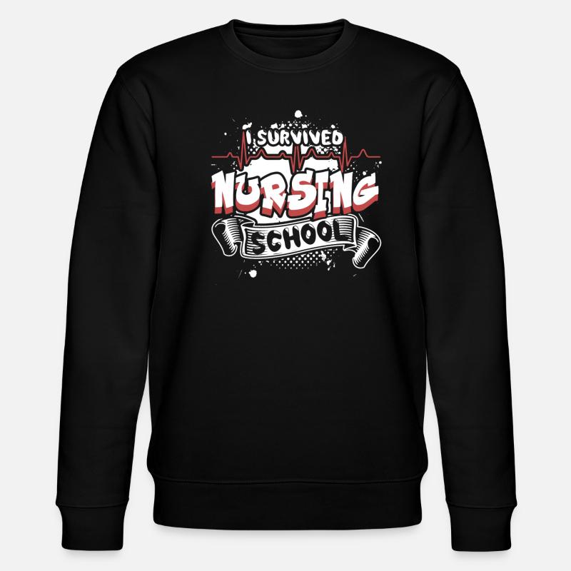 I Survived Nursing School - Stanley/Stella CHANGER Unisex Organic Sweatshirt - black
