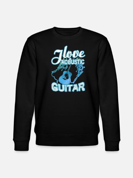 I Love Acoustic Guitar - Stanley/Stella CHANGER Unisex Organic Sweatshirt - black