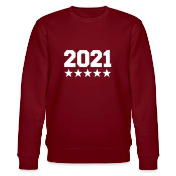 2021 - Stanley/Stella Unisex Bio-Sweatshirt CHANGER  - Burgunderrot - Vorne - Nik (191cm) & Marisol (170cm)
