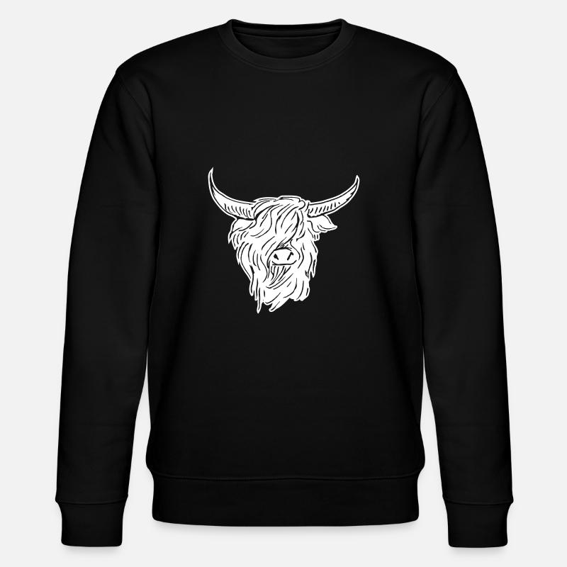 schottischer Highlander 02 weiß - Stanley/Stella Unisex Bio-Sweatshirt CHANGER  - Schwarz