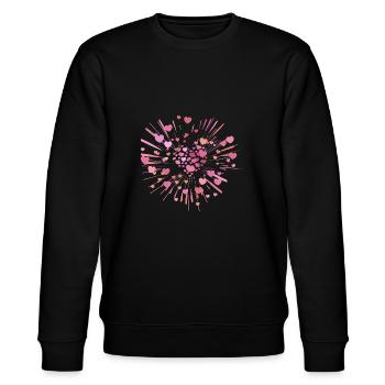 supernova2 coeurs roses - Sweat bio CHANGER Stanley/Stella Unisexe - noir - Devant - Nik (191cm) & Marisol (170cm)