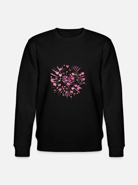 supernova2 pink hearts - Stanley/Stella CHANGER Unisex Organic Sweatshirt - black