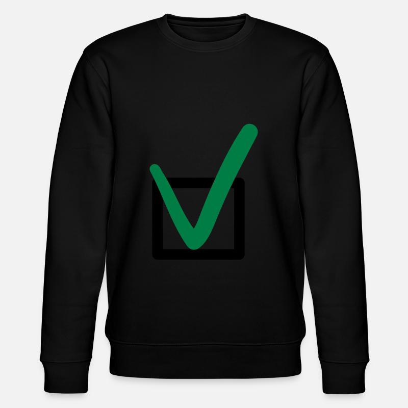 Häkchen Zeichen Symbole - Stanley/Stella Unisex Bio-Sweatshirt CHANGER  - Schwarz