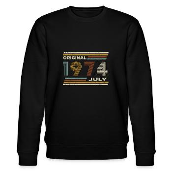 50e anniversaire juillet 1974 Vintage Original rétro - Sweat bio CHANGER Stanley/Stella Unisexe - noir - Devant - Nik (191cm) & Marisol (170cm)