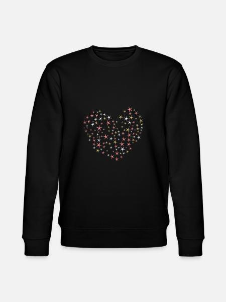 Herz aus Sternen - Stanley/Stella Unisex Bio-Sweatshirt CHANGER  - Schwarz