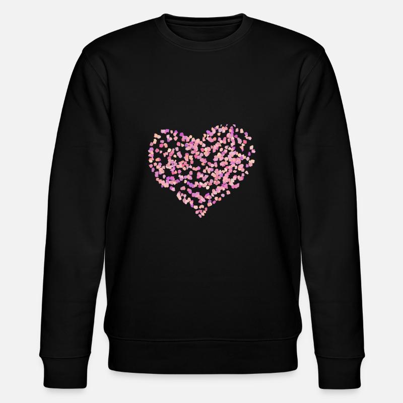 fleur feuilles coeur - Sweat bio CHANGER Stanley/Stella Unisexe - noir