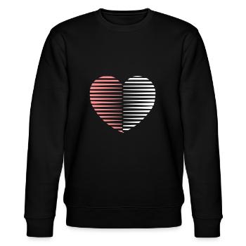 Robustes rosa weißes Herz - Stanley/Stella Unisex Bio-Sweatshirt CHANGER  - Schwarz - Vorne - Nik (191cm) & Marisol (170cm)
