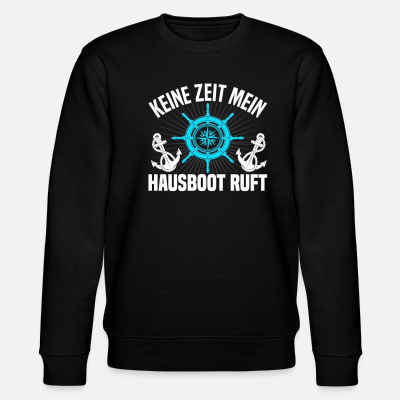 Hausbootbesitzer Bootskapitän & Bootfahrer mit - Stanley/Stella Unisex Bio-Sweatshirt CHANGER  - Schwarz