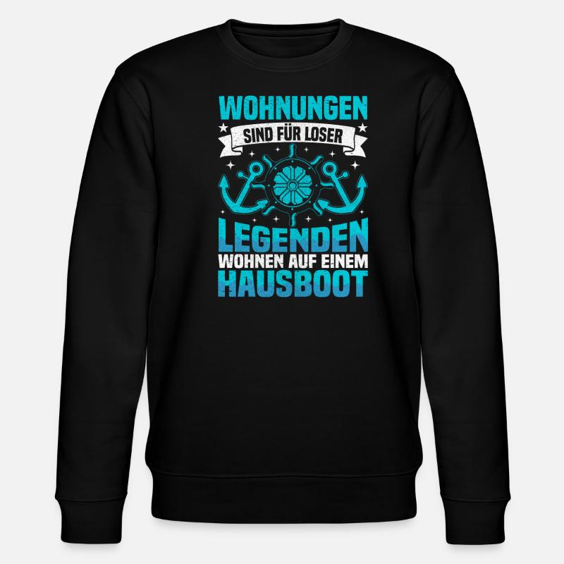 Hausbootkapitän Bootfahrer Bootschein für - Stanley/Stella Unisex Bio-Sweatshirt CHANGER  - Schwarz
