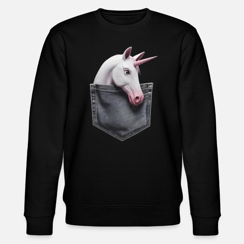 Einhorn - Stanley/Stella Unisex Bio-Sweatshirt CHANGER  - Schwarz