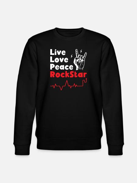 Live Love Peace Rockstars - Stanley/Stella CHANGER Unisex Organic Sweatshirt - black