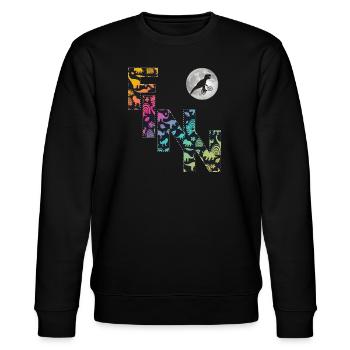 FINN - Beautiful boy name with dinosaur - Stanley/Stella CHANGER Unisex Organic Sweatshirt - black - Front - Nik (191cm) & Marisol (170cm)