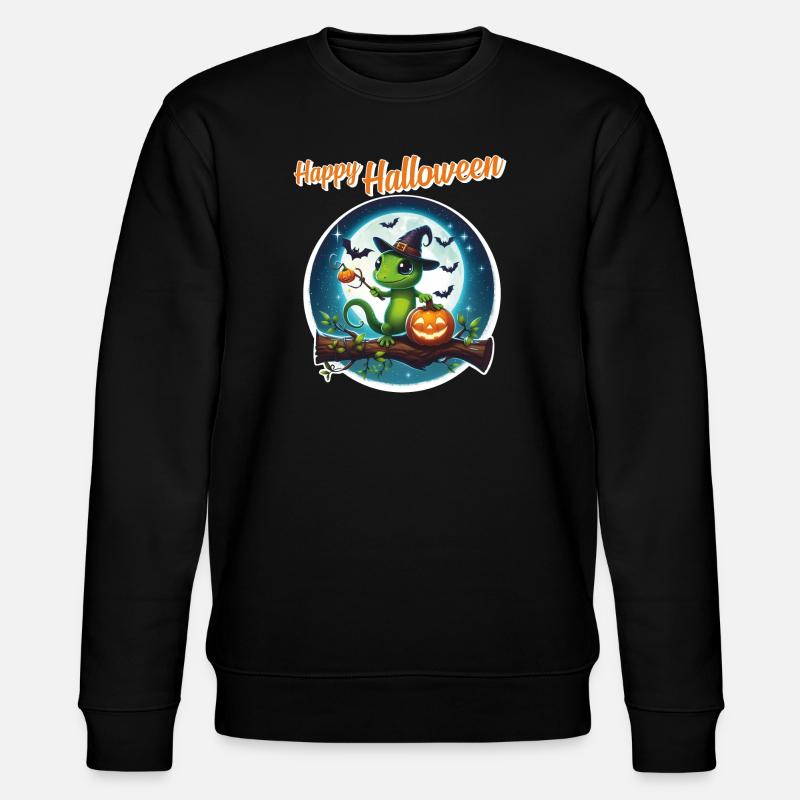 Wizard Gecko - Halloween - Stanley/Stella Unisex Bio-Sweatshirt CHANGER  - Schwarz