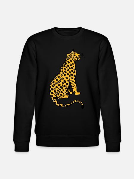 Sitting Leopard by Cheerful Madness!! - Stanley/Stella CHANGER Unisex Organic Sweatshirt - black