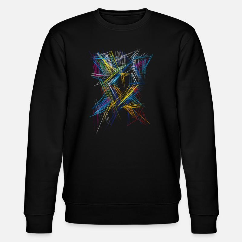 Futurismus Abstrakt - 3D Muster - Stanley/Stella Unisex Bio-Sweatshirt CHANGER  - Schwarz
