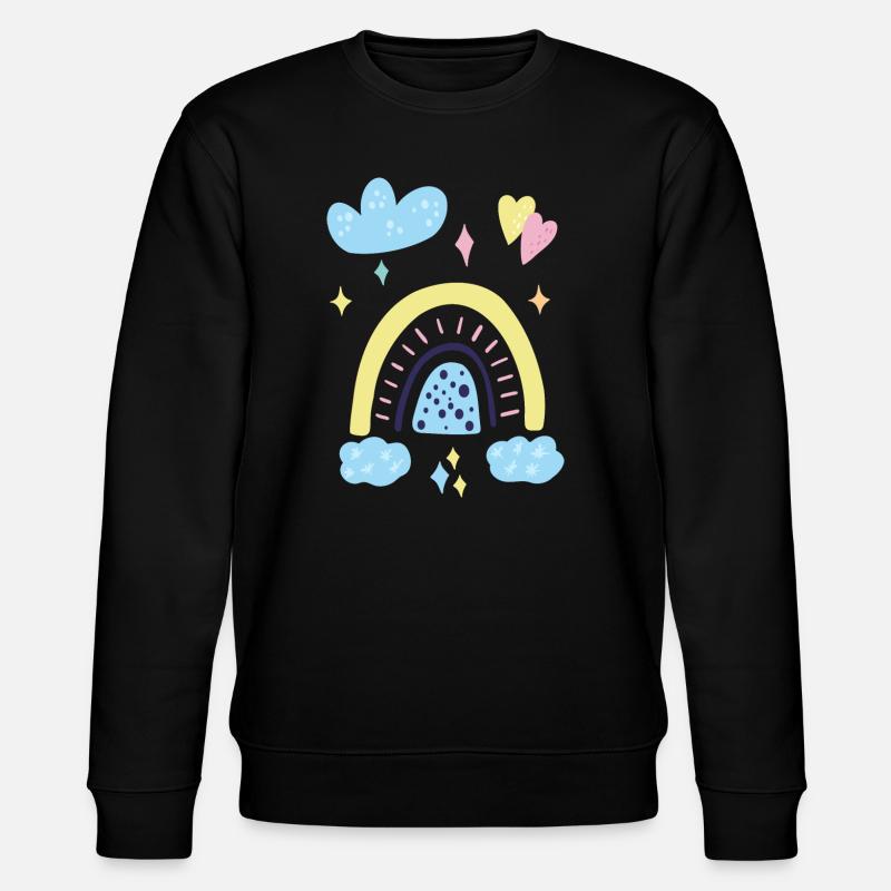 Pastellfarbene Regenbogen-Traumlandschaft - Stanley/Stella Unisex Bio-Sweatshirt CHANGER - Schwarz