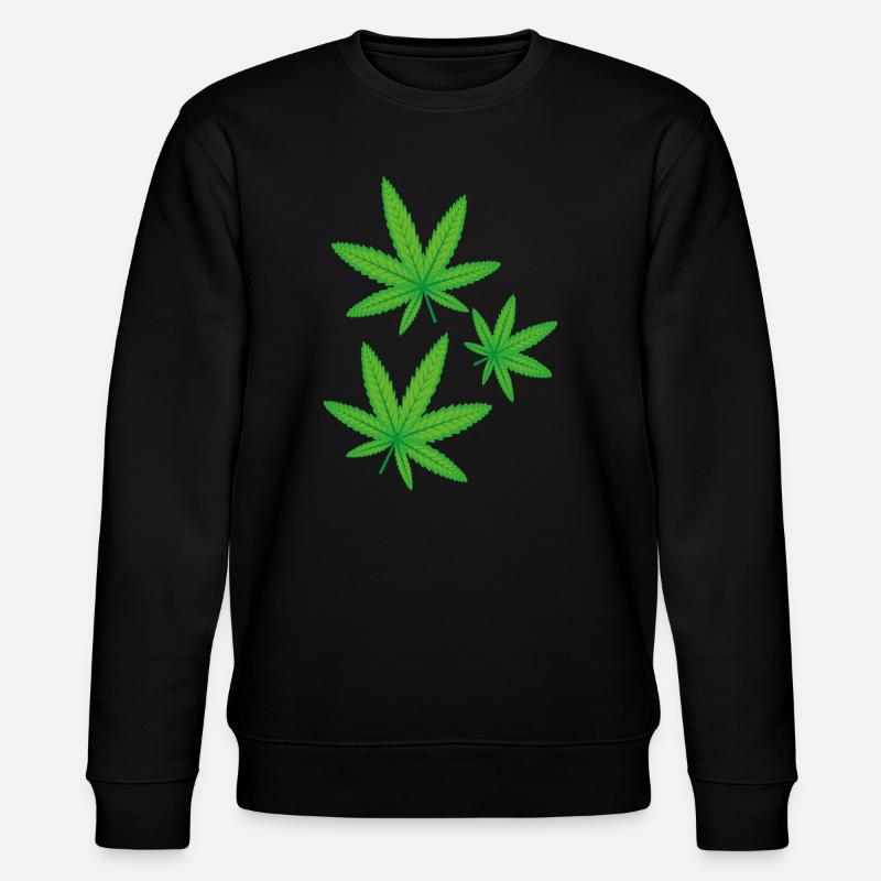 Grüne Cannabis Blätter - Stanley/Stella Unisex Bio-Sweatshirt CHANGER  - Schwarz
