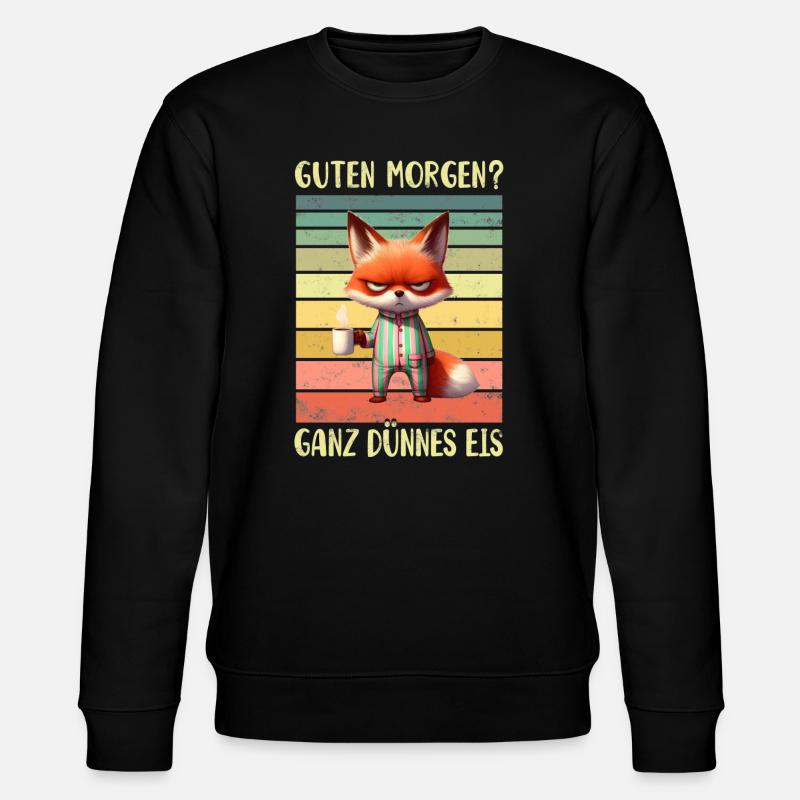 Fuchs Morgenmuffel - Stanley/Stella Unisex Bio-Sweatshirt CHANGER  - Schwarz