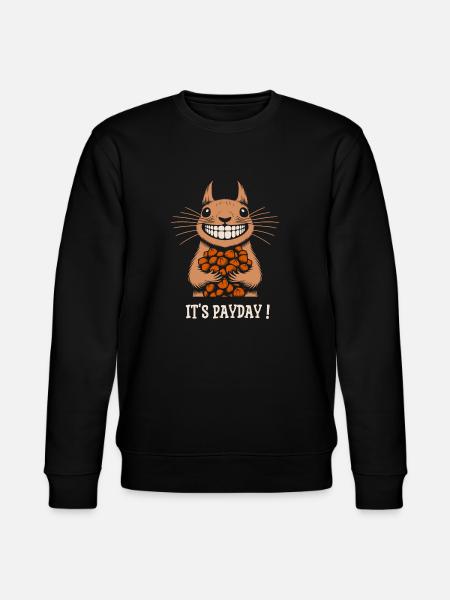 Squirrel It's Payday - Stanley/Stella CHANGER Unisex Organic Sweatshirt - black