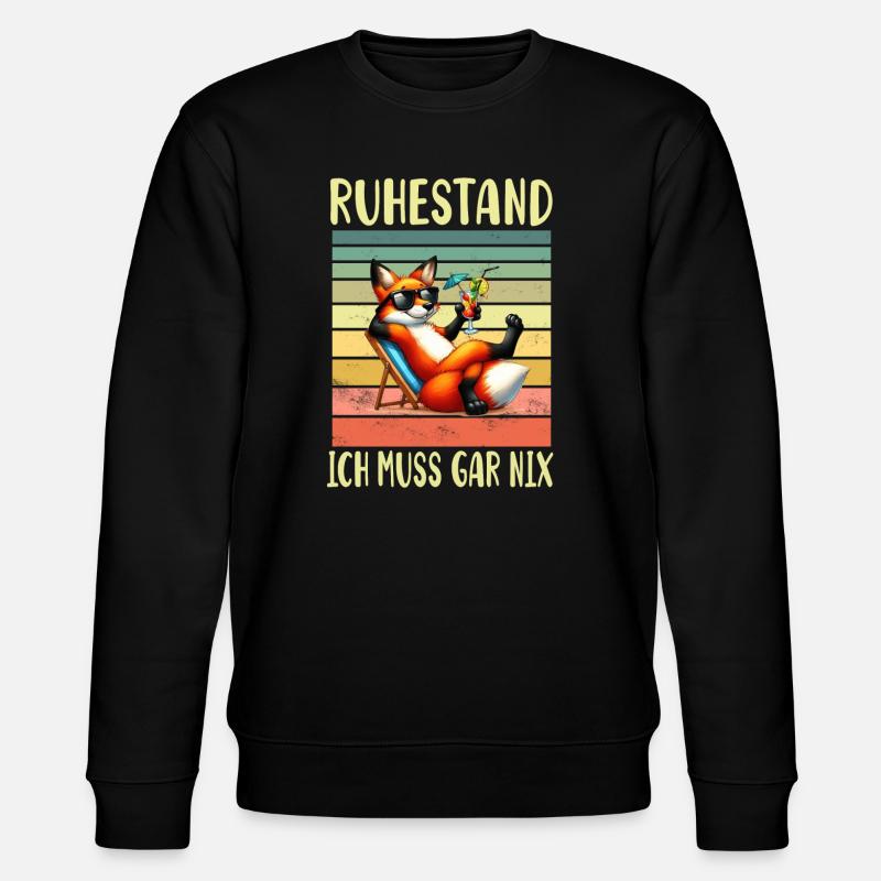 Fuchs im Ruhestand für Rentner - Stanley/Stella Unisex Bio-Sweatshirt CHANGER  - Schwarz