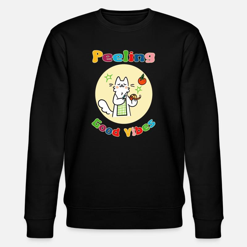 Chat Peeling Orange - Sweat bio CHANGER Stanley/Stella Unisexe - noir