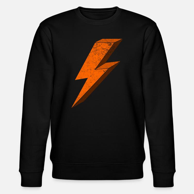Energetic lightning effect in orange 3D - Stanley/Stella CHANGER Unisex Organic Sweatshirt - black