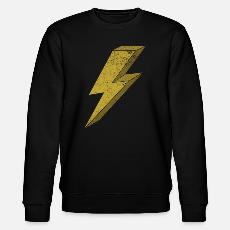 Dynamischer Blitz in Gold 3D - Stanley/Stella Unisex Bio-Sweatshirt CHANGER  - Schwarz
