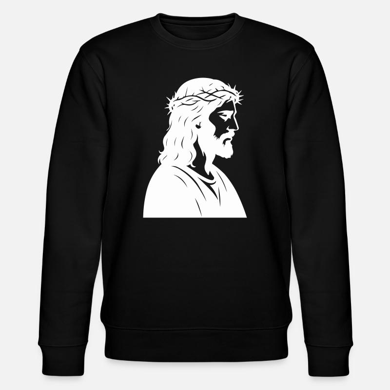 Jesus Christus Silhouette - Stanley/Stella Unisex Bio-Sweatshirt CHANGER  - Schwarz