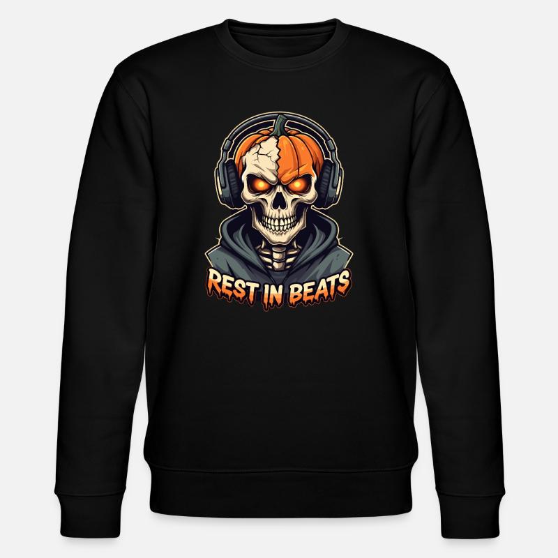 Rest in Beats Skull Kapuzenpullover - Stanley/Stella Unisex Bio-Sweatshirt CHANGER  - Schwarz