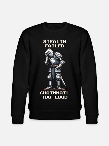 Stealth failed | Chainmail too loud - Knight - Stanley/Stella CHANGER Unisex Organic Sweatshirt - black