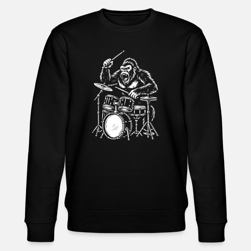 Gorilla-Trommelwut - Stanley/Stella Unisex Bio-Sweatshirt CHANGER  - Schwarz