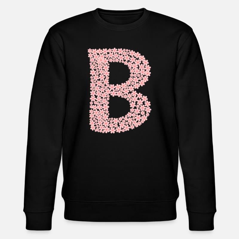 Blüten Monogramm "B" - Stanley/Stella Unisex Bio-Sweatshirt CHANGER  - Schwarz