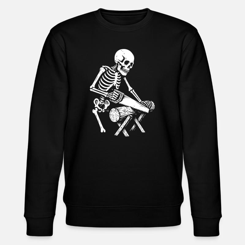 Skeleton Lumberjack Chainsaw Scene - Stanley/Stella CHANGER Unisex Organic Sweatshirt - black