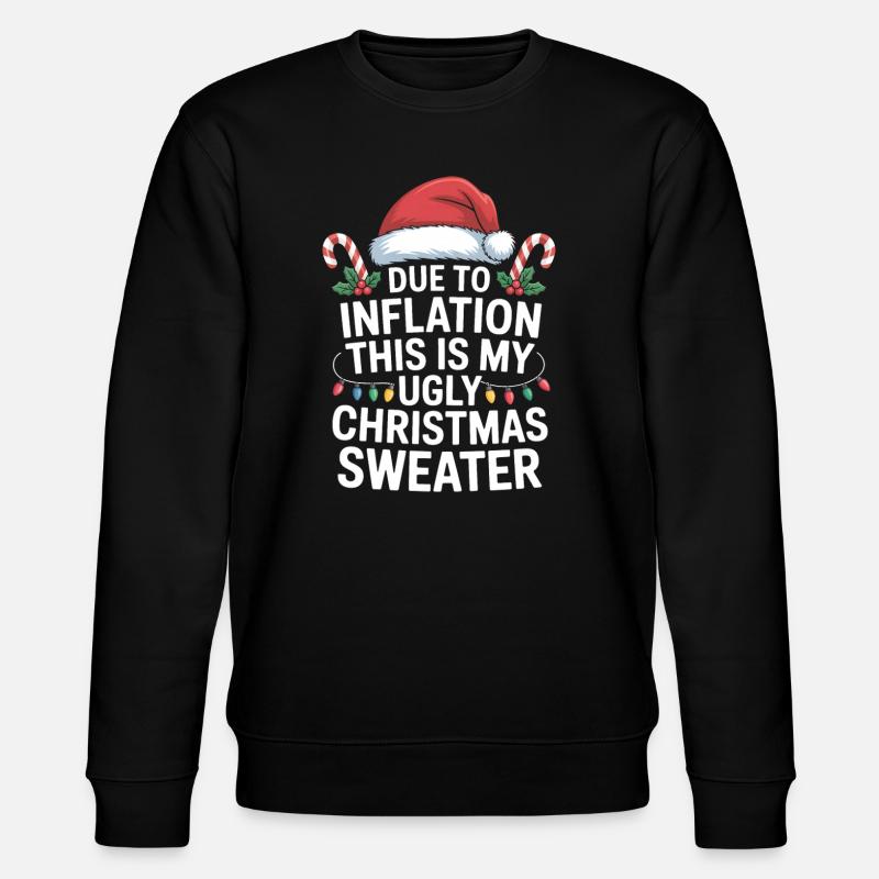 Hässliches Weihnachts-Inflations-Tee - Stanley/Stella Unisex Bio-Sweatshirt CHANGER  - Schwarz