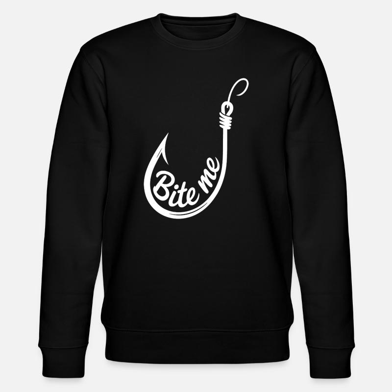 Bite Me Hook Illustration - Stanley/Stella CHANGER Unisex Organic Sweatshirt - black