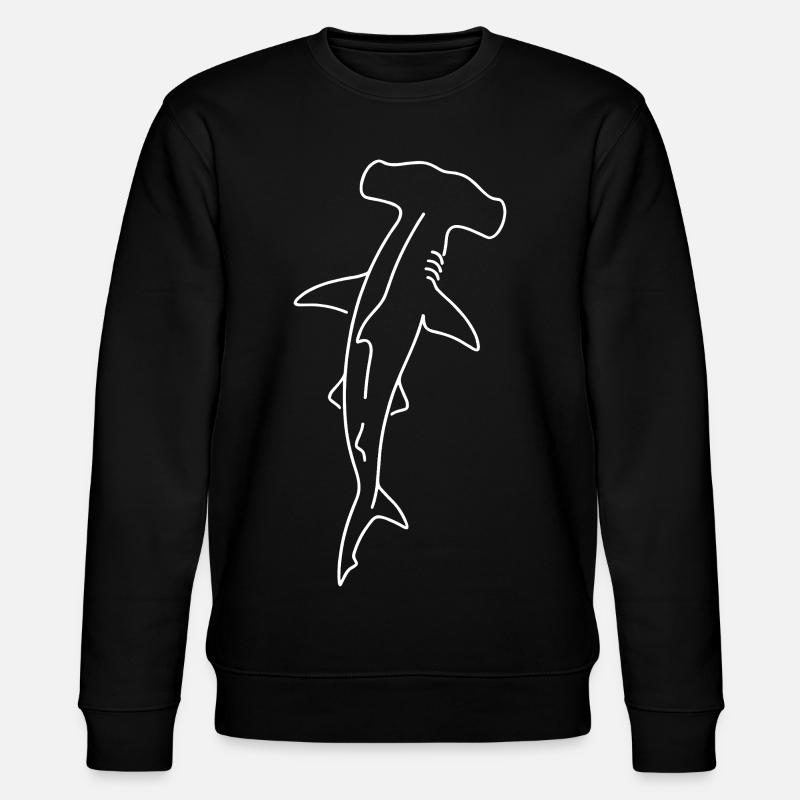Dessin du contour du requin-marteau - Sweat bio CHANGER Stanley/Stella Unisexe - noir