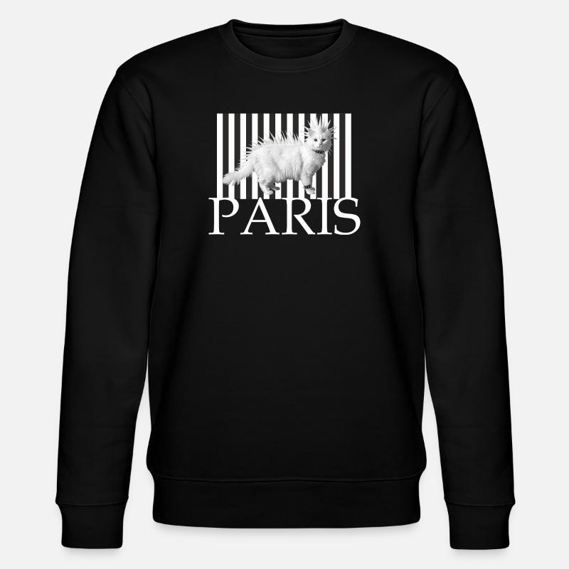 Paris Mohawk Punk Cat en rayures - Sweat bio CHANGER Stanley/Stella Unisexe - noir