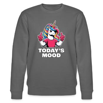 Unicorn Regenbogenmähne Heutige Laune Mittelfinger - Stanley/Stella Unisex Bio-Sweatshirt CHANGER  - Burgunderrot - Vorne - Nik (191cm) & Marisol (170cm)