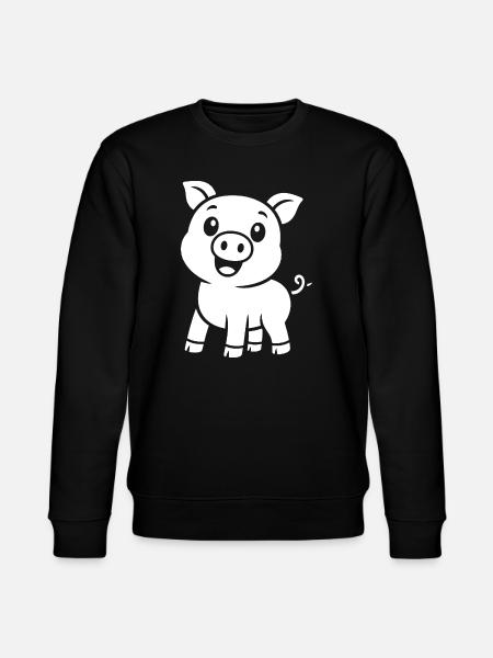 Cute Piggy Silhouette Animal Motif - Stanley/Stella CHANGER Unisex Organic Sweatshirt - black