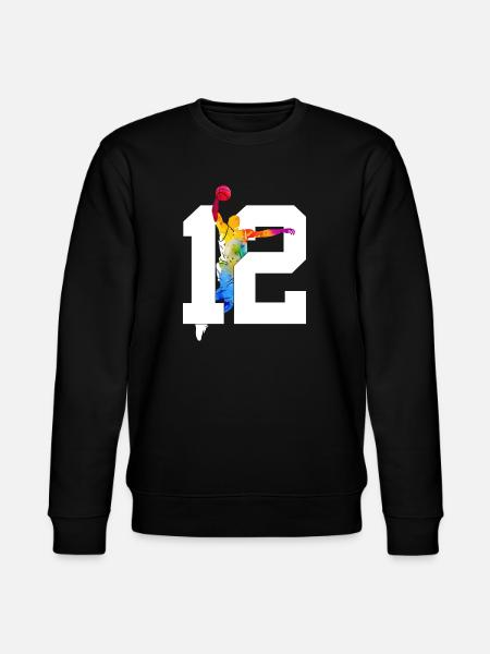 NUMBER 12 BASKETBALL 12TH BIRTHDAY - Stanley/Stella CHANGER Unisex Organic Sweatshirt - black