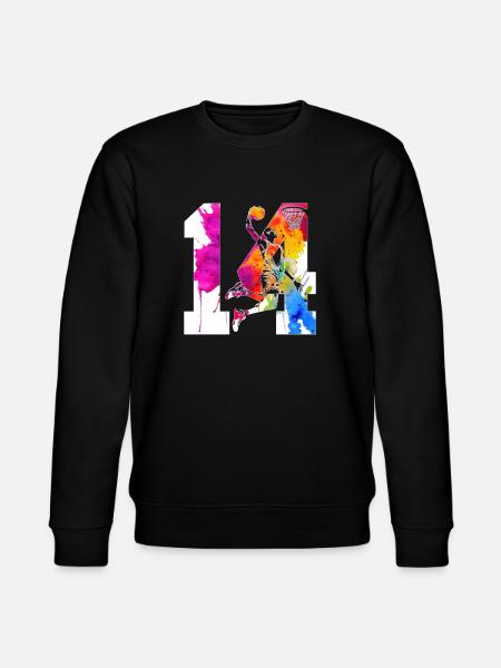 14TH BIRTHDAY BASKETBALL NUMBER 14 - Stanley/Stella CHANGER Unisex Organic Sweatshirt - black