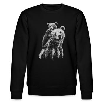 RETRO Maman Ours avec Bébé Ours Cadeau Fête des Mères - Sweat bio CHANGER Stanley/Stella Unisexe - noir - Devant - Nik (191cm) & Marisol (170cm)