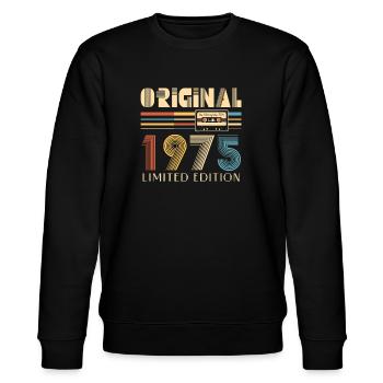 50. Geburtstag 50 Jahre Original 1975 - Stanley/Stella Unisex Bio-Sweatshirt CHANGER  - Schwarz - Vorne - Nik (191cm) & Marisol (170cm)