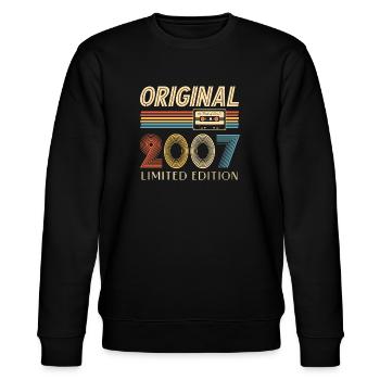 18th Birthday Original 2007 18 Years Old Gift - Stanley/Stella CHANGER Unisex Organic Sweatshirt - black - Front - Nik (191cm) & Marisol (170cm)