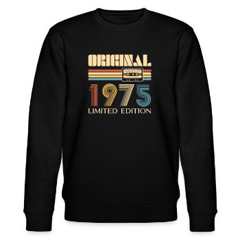 50th Birthday Original 1975 50 Years Old Gift - Stanley/Stella CHANGER Unisex Organic Sweatshirt - black - Front - Nik (191cm) & Marisol (170cm)
