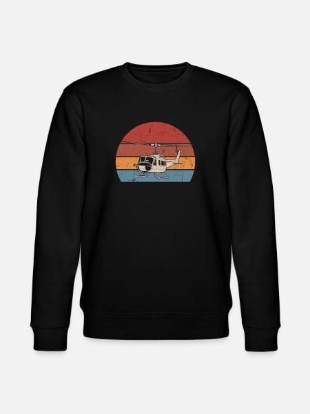 Rotorcraft Silhouette Helicopter Pilot - Stanley/Stella CHANGER Unisex Organic Sweatshirt - black
