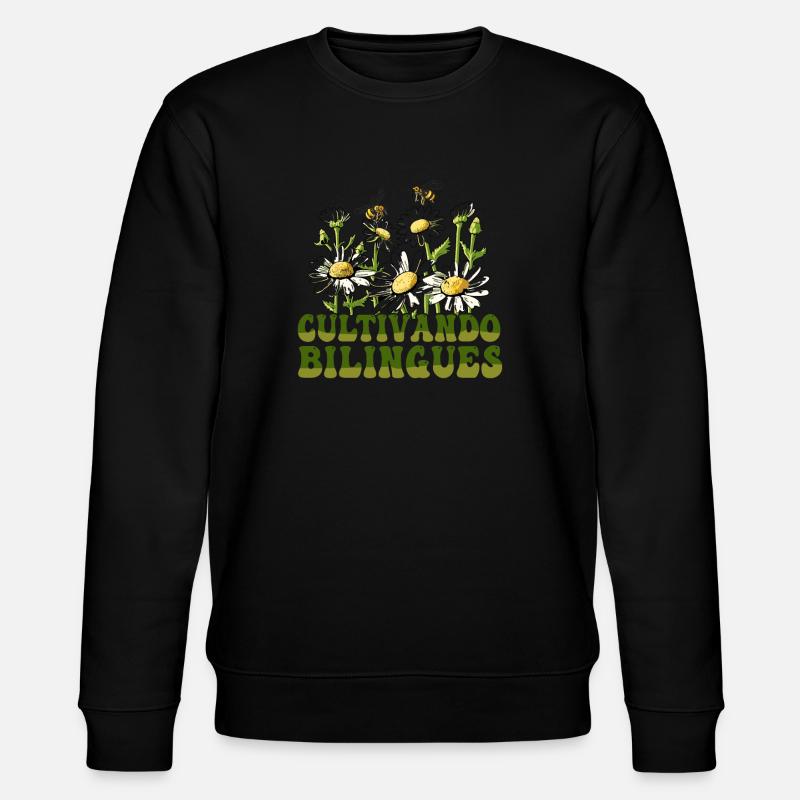 Cultivando Bilingües Spanischlehrer - Stanley/Stella Unisex Bio-Sweatshirt CHANGER  - Schwarz