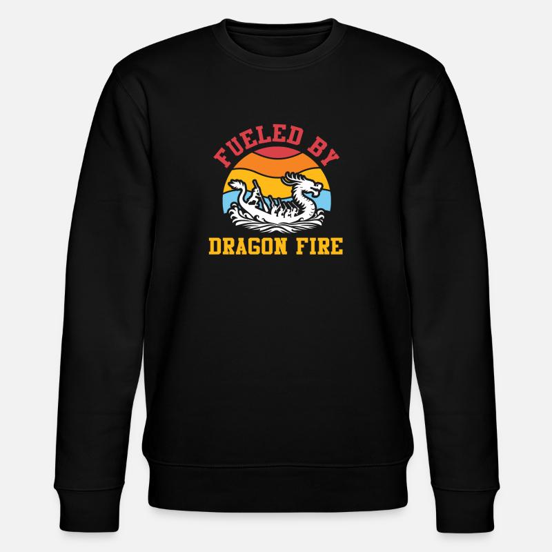 Angetrieben von Drachenfeuer-Drachenboot - Stanley/Stella Unisex Bio-Sweatshirt CHANGER  - Schwarz