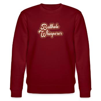 Arschloch-Flüsterer - Stanley/Stella Unisex Bio-Sweatshirt CHANGER  - Burgunderrot - Vorne - Nik (191cm) & Marisol (170cm)